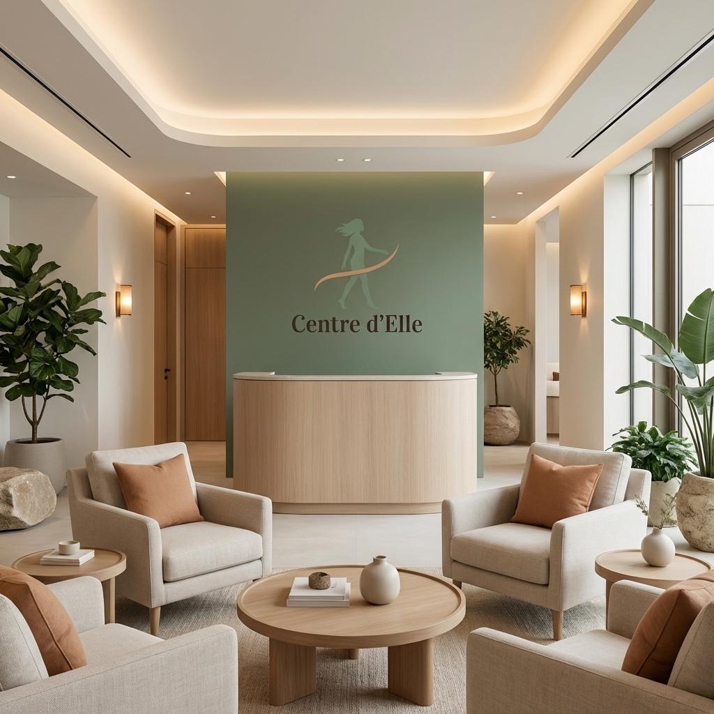 Réception chaleureuse du Centre d'Elle — espace accueil et salle d'attente